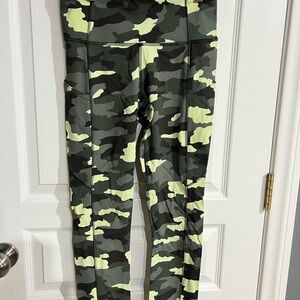 lululemon athletica Green and Black Camouflage Leggings